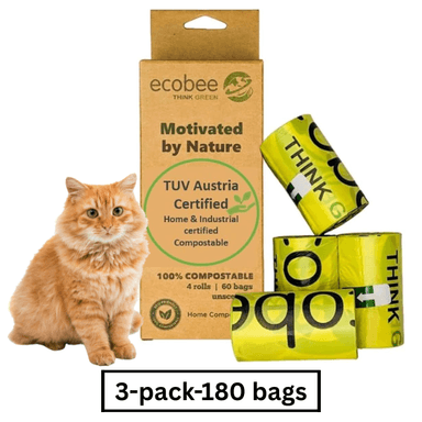 Ecobee Think Green 100% Compostable Cat Litter Bags – Unscented, Leak-Proof & Eco-Friendly 3 Packs -180 Bags Ecobee Think Green 100% Compostable Cat Litter Bags – Unscented, Leak-Proof & Eco-Friendly 3 Packs -180 Bags