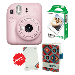 FUJIFILM Instax Mini 12 Instant Film Camera with 10 Films Blossom Pink with Free Gift