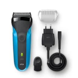BRAUN Series 3 Rechargeable Electric Shaver 310BT, Wet and Dry, Black/Blue