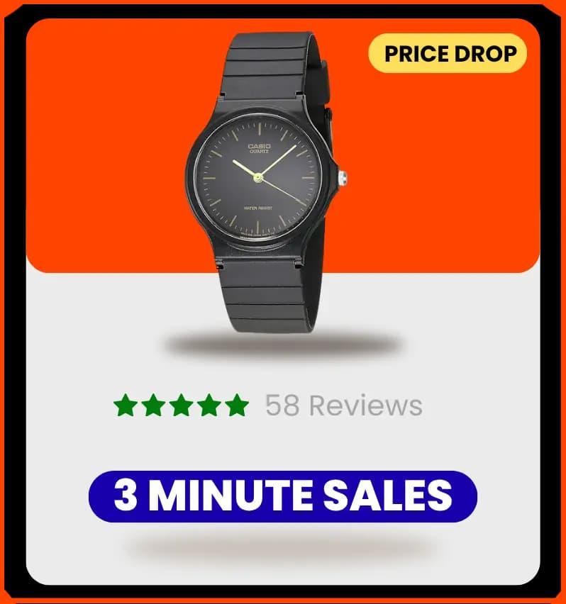 Casio Men Analog Watch Black Dial Resin Strap MQ-24-1ELDF Black