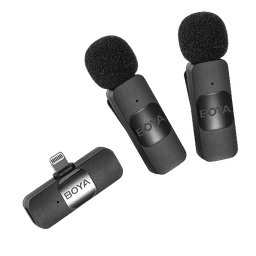 BOYA BY-V2 Wireless Lavalier Microphone for iPhone iPad,Dual Mini  Live Stream BY-V2, V2 Lightning