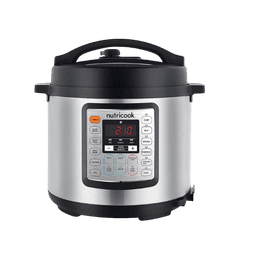 NUTRICOOK Aluminium Smart Pot Eko Electric Pressure Cooker With Glass Lid 6 L 1000 W SP104 Silver