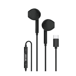 GREEN LION Stereo Wired Earphones with Type-C & 1.2m Cable – Black