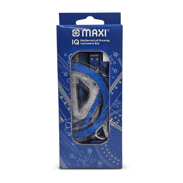 Maxi Metal Geometry Box 10-Piece Complete Drawing Tool Kit MGB10B