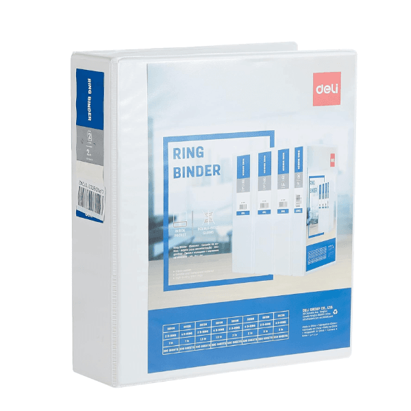 Deli 2’2D View White Ring Binder for Office Use E5616N