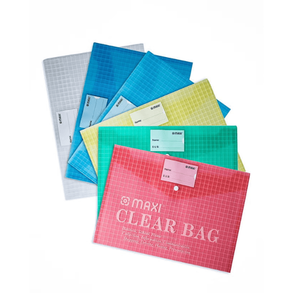 Maxi 6-Piece Files & Folders Yellow/Blue/Clear/Green/Red
