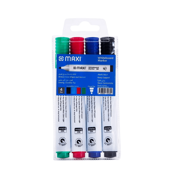 Maxi 4-Piece Dry Erase Whiteboard Marker Multicolour