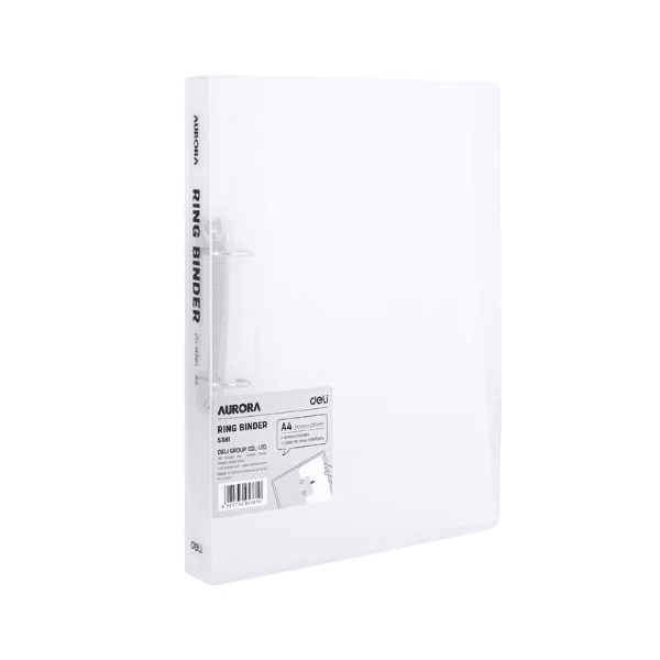 Deli Double Ring File Folder Transparent