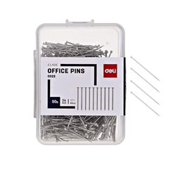 Deli Office Pins Silver-100-Piece