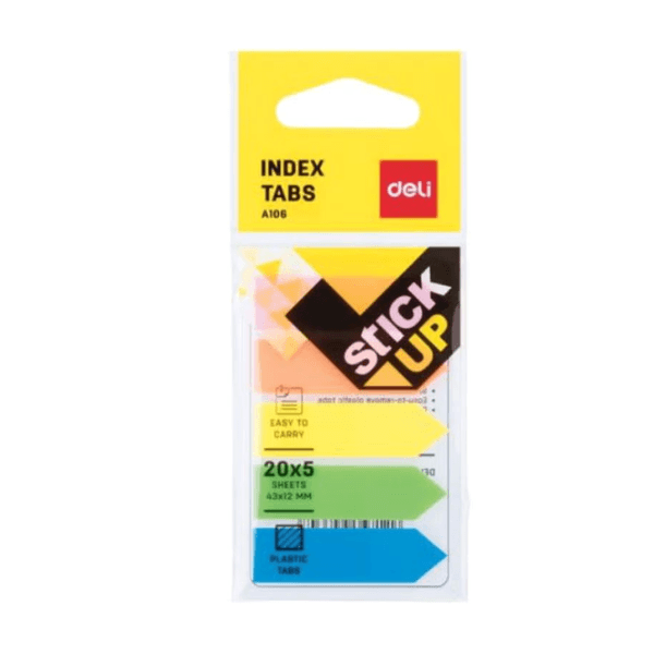 Deli 5 Colour Index Tabs Sticky Note Multicolour
