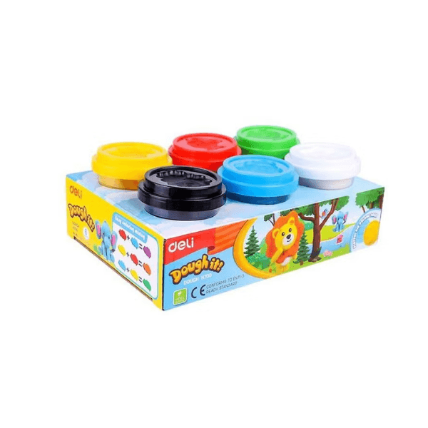 Deli 6-Piece Dough It Soft Clay Set Multicolour