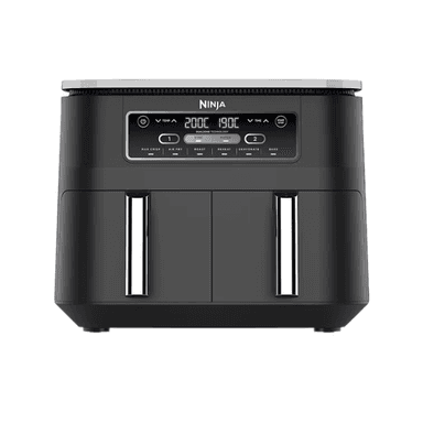 Ninja Foodi Dual Zone Digital Air Fryer, 2 Drawers, 7.6L, 6-In-1, Uses No Oil, Air Fry, Max Crisp, Roast, Bake, Reheat, Dehydrate, Cooks 4-6 Portions, Non-Stick, Dishwasher Safe Baskets 7.6 L 2470 W AF300ME/AF300EU Black Ninja Foodi Dual Zone Digital Air Fryer, 2 Drawers, 7.6L, 6-In-1, Uses No Oil, Air Fry, Max Crisp, Roast, Bake, Reheat, Dehydrate, Cooks 4-6 Portions, Non-Stick, Dishwasher Safe Baskets 7.6 L 2470 W AF300ME/AF300EU Black
