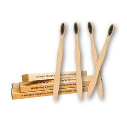 ecobee Think Green Bamboo Toothbrush Set of 4 – Soft & BPA-Free Red
