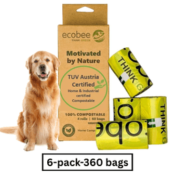 ecobee Think Green Dog Poop Bags Unscented 22cm x 33cm Leak-Proof  6 Packs 360 Bags