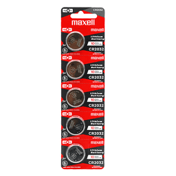 Maxell CR2032 Lithium 3V Coin Cell Battery for Watches Calculators and Small Electronic Devices Reliable Long-Lasting Power Pack of 5 CR2032