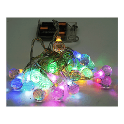Alltec Battery-Operated Decorative Crystal Bulb LED String Lights – 17 Multi-Color Bulbs, 4 Meter – DPL-904-MIX