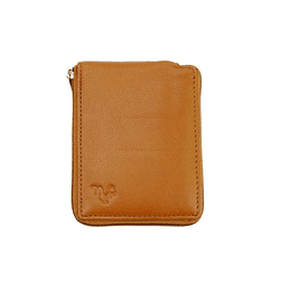 Caribou Classic Leather Zip Around Bifold Wallet with Coin Pocket and Card Slots 714 Tan