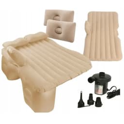 Inflatable Travel Car Bed Air Mattress With Two Inflatable Pillows & Air Pump For Back Seat Travel Use Gold