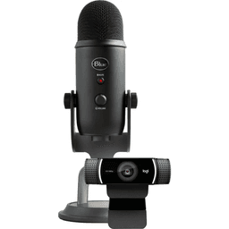 Logitech Yeti USB Microphone And C922 Webcam Pro Streamer Pack 988-000432 Blackout