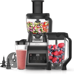 Ninja 3-In-1 Food Processor & Blender With 5 Automatic Programs: Blend  Max Blend  Chop  Mix  Auto-iQ 2.1 L 1200 W BN801ME Black/Silver