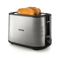 Philips 5000 Series Toaster 950W 2 Slice Wide Slot Bun Rack Silver Black HD2650