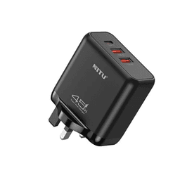 NITU USB Charging Station 1 USB C 3 USB A Fast Desktop Charger Dock Hub Black