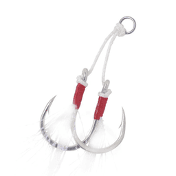 VMC Jigging Assist Hooks 3/0 Heavy Duty Saltwater Speed Jigging Rig (2 Hook Setup)