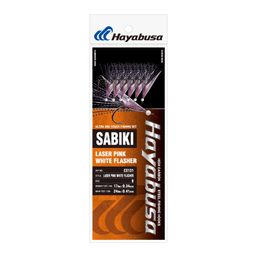 Hayabusa Laser Pink White Flasher Sabiki Rig Size 16 Saltwater Fishing Bait Rig with 6 Hook