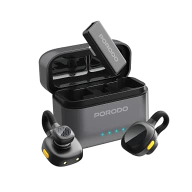 Porodo Movo Wireless Lavalier Microphone Type-C Connector Black PDLAMPHF76BK Porodo Movo Wireless Lavalier Microphone Type-C Connector Black PDLAMPHF76BK