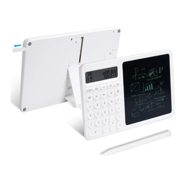 ALLtec 2 In 1 Foldable Scientific Calculator With LCD Writing Notepad Silver