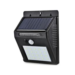 HTC 20 LED Solar Motion Sensor Wall Light Waterproof Outdoor Security Light Black