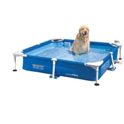 Intex Square Frame Pet Pool with Filter Pump 537L PVC Pool for Pets and Kids 152 x 152 x 30cm Blue 48402