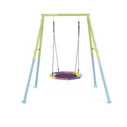 Intex Nest Swing Outdoor Round Saucer Swing Multicolour Steel Frame Hanging Swing 44008
