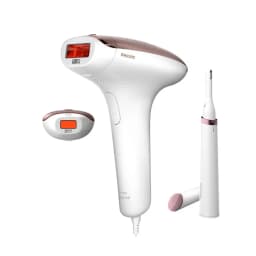 Philips Lumea IPL Hair Removal Device 7000 Series 2 Attachments Body Face Skin Tone Sensor Corded White/Rose Gold  BRI921