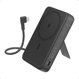 Anker Zolo Magnetic Power Bank 10000mAh Portable Wireless Charger with 30W Fast Charging Built-In USB-C Cable Adjustable Stand 15W Wireless Output Overcharge and Short Circuit Protection for iPhone 17/16 Series AirPods and More Black A1685