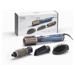 BaByliss Air Styler Pro 1000W 38mm Thermal Brush Rotating 50mm Soft Bristle Brush Straightening & Paddle Attachments Ionic & Tourmaline Blue BABAS965SDE