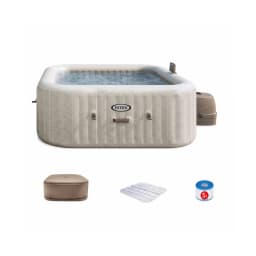 Intex 6 Person Chevron Deluxe Square Bubble Spa Set 196 x 196 x 71cm 28472