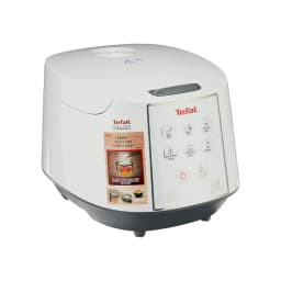 Tefal Easy Rice Fuzzy Logic Rice Cooker 1.8L 710W 8 Cooking Programs 4-Layer Non-Stick Spherical Pot Automatic Cooking Adjustment Dishwasher Safe White & Grey RK7321