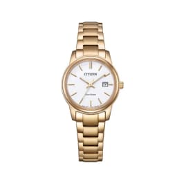 Citizen Eco-Drive Women's Watch White Dial Rose Gold Stainless Steel 27.5mm EW2313-93A