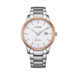 Citizen Men's Eco-Drive Analog Watch White Dial Two-Tone Stainless Steel Bracelet 40mm BM6979-91A