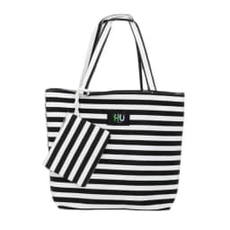 Hui Zebra Pattern Women's Fashion Handbag Stylish Everyday Tote Bag for Travel Shopping and Work Black White HST-1004-BLKWHT