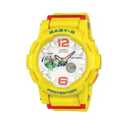 Casio Baby-G Women's Analog Digital Quartz Watch White Dial Yellow Resin Strap 49.3mm Date Display BGA-180-9BDR