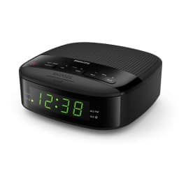 PHILIPS Digital Alarm Clock Radio Dual Alarm 10 Radio Station Memory Progressive Wake-Up Timer Black TAR3205