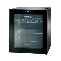 KENWOOD 12-Bottle Wine Cooler Refrigerator Double Glass Door Blue LED Smart Temperature Control Freestanding Black BCM12.000BK
