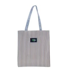 Hui Women's Fashion Striped Shoulder Handbag Brown/White Spacious Lightweight Tote Bag HST-1006