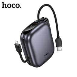 Hoco Peak PD20W 10000mAh Power Bank Built-In USB-C and Lightning Cables Digital LED Display Black Q49