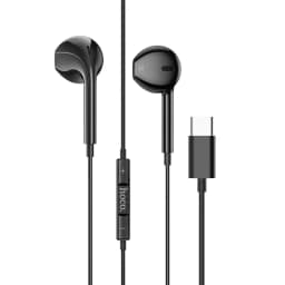 Hoco Crystal Joy Type-C Wired Digital Earphones with Microphone 14mm Speaker 1.2m Cable In-Line Volume Control Black M101 Black