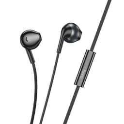 Hoco Sagacious Wired Earphones with Microphone 14mm Speaker Type-C Connector 1.2m Cable Wired Control Black M115 Black