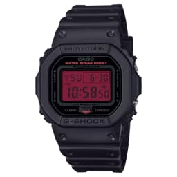 CASIO G-Shock Men's Digital Casual Watch Black Resin Band Red Dial 200M Water Resistant DW-5600BBR-1DR