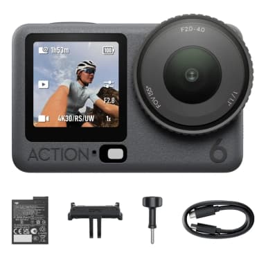 DJI Osmo Action 6 Standard Combo 4K Action Camera 1/1.1-Inch Square CMOS Variable f/2.0-f/4.0 Aperture 38MP 4K Video 50GB Built-In Storage 4-Hour Battery 20m Waterproof Dji osmo action 6 standard DJI Osmo Action 6 Standard Combo 4K Action Camera 1/1.1-Inch Square CMOS Variable f/2.0-f/4.0 Aperture 38MP 4K Video 50GB Built-In Storage 4-Hour Battery 20m Waterproof Dji osmo action 6 standard